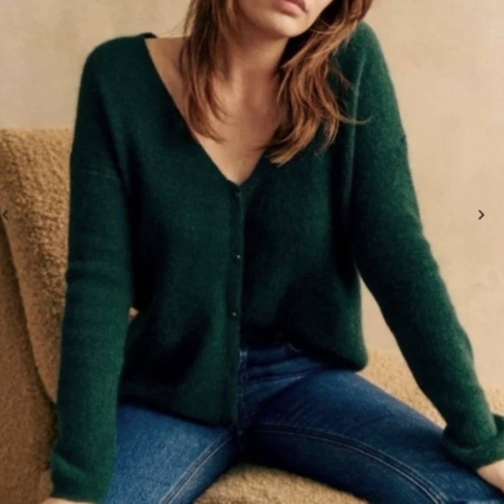 Women's Forest Green V-Neck Sweater